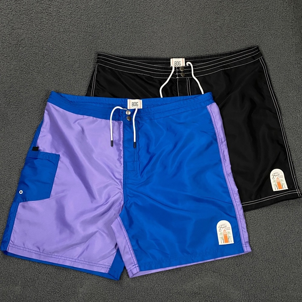 Set of 2 BDG Board Shorts Men 2XL Nylon Swim Trunks Katin Birdwell Vintage Style